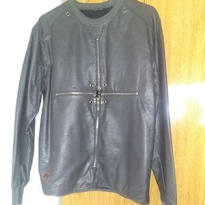 Gray top with , zippers